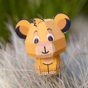 Объемные игрушки из бумаги для детей: львенок Симба